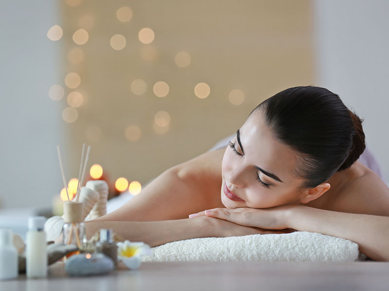 Woman Waiting For Spa Massage Therapy